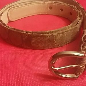 Coach signature belt